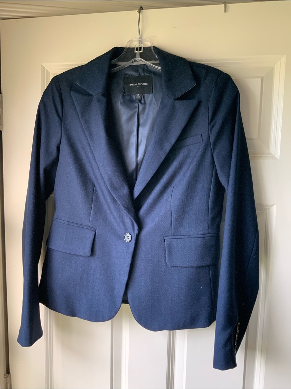 Banana Republic Navy Single-Button Blazer